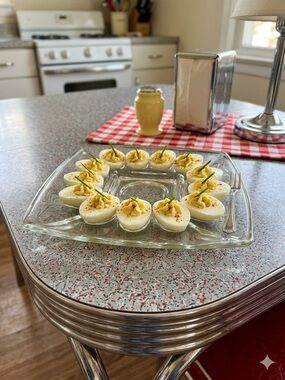 Vintage Hazel-Atlas Glass Deviled Egg Plate Colony Clear